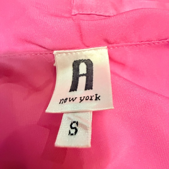 Amanda Uprichard Fuchsia Long Sleeve Drape Front Silk Blouse Size Small MSRP$198 - Picture 9 of 11